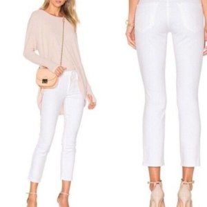 Mother The Looker Crop Stayin' Alive White Jeans. Size 26